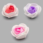 Цветочек-розочка из фоамирана 38 мм, микс №1, 3 цвета, 24 шт