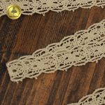 Кружево вязаное (тесьма) 15 мм / 10 метров, D1010, тонкая нить, цв.F308 св.бежевый, Kruzhevo