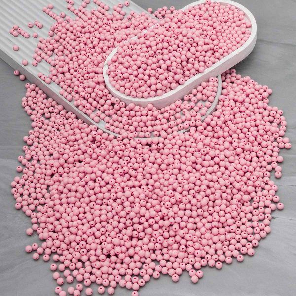 Бусины пластик ⌀6 мм, 500 г, матовые, круглые, 510 розовый, 1AL139-1 , Astra&Craft