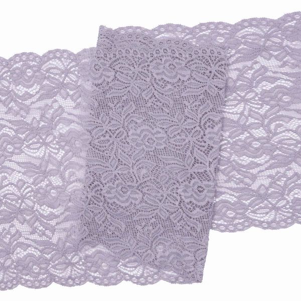 Кружево бельевое эластичное 300 мм / 3.4 метра, цвет светло-серый