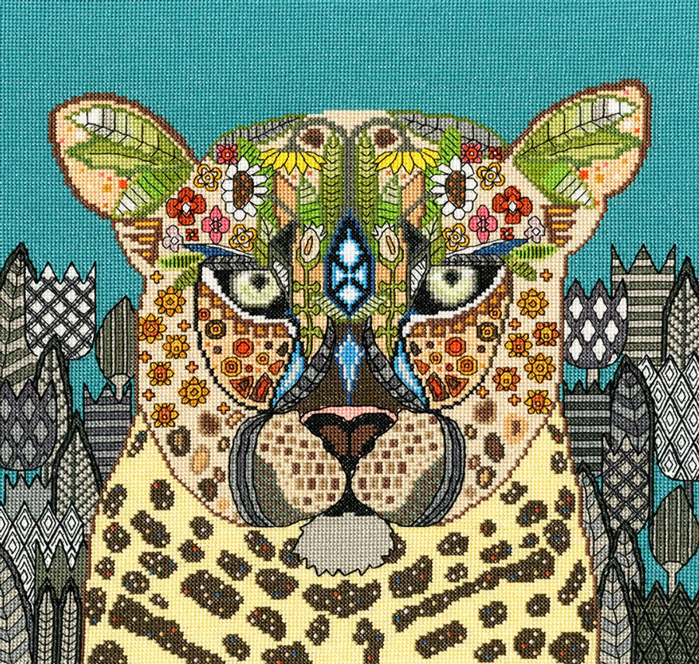 Bothy Threads, Jeweled Leopard, 32х32 см