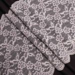 Кружево бельевое эластичное 400 мм / 3.4 метра, цвет молочный