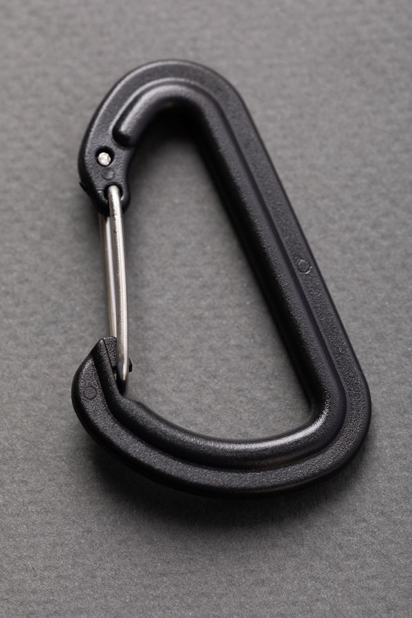 Карабин пластик с металлической застежкой 55х35 мм, 50 шт, черный, Gamma GHB018