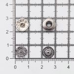 Кнопка Альфа (S-образная) ⌀10.0 мм, ≈144 шт, МЕТАЛЛ, эмаль, 569 т.синий глянцевый + отв.части чер.никель, ВТ-2, NEW STAR