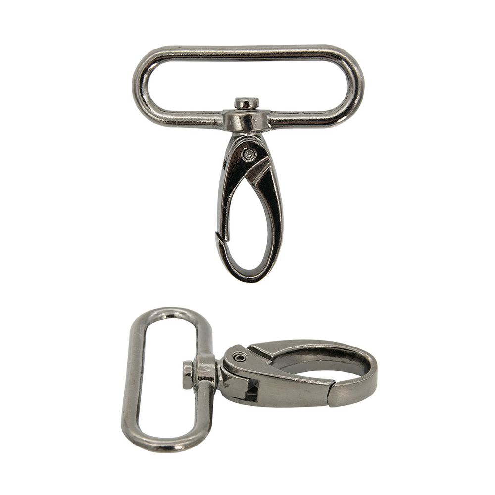 Карабин металл 40 мм (48х52 мм), 2 шт, Hobby&Pro, чер.никель