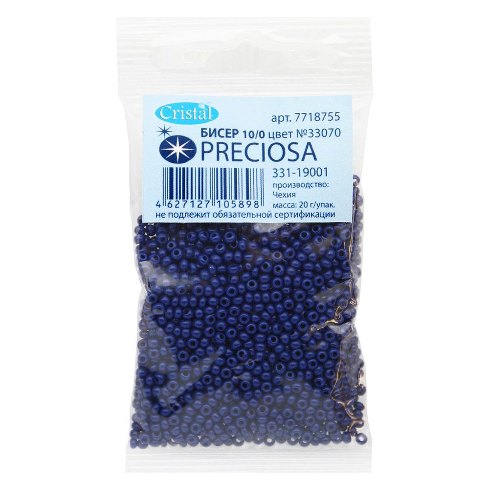 Бисер Preciosa 10/0 (2.3 мм), 100 г (5х20 г), непрозрачный, цв. 33070