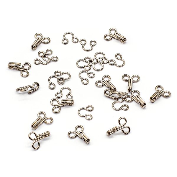 Крючки пришивные 12 мм, никель, серебристые, 14 шт, Pony