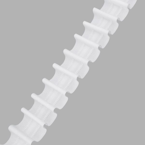 Лента (тесьма) шторная: сборка параллельная (1:2.5) 32 мм / 100 метров, (1 ряд петель, 2 шнура), белый, 09С3546ПЭ(Р8178)