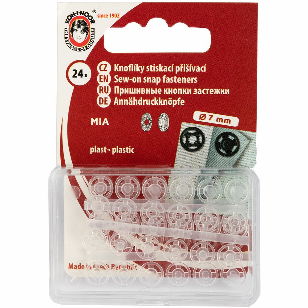 Кнопка пришивная пластик ⌀7 мм, 24 шт, белый, KOH-I-NOOR 11 (MIA1020 №1/2)