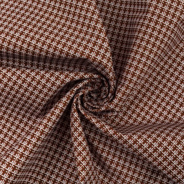 Ткань для пэчворка PEPPY БАБУШКИН СУНДУЧОК ФАСОВКА 100х112 см, 140±5 100% хлопок, БС-09 клетка коричневый, Peppy БАБУШКИН СУНДУЧОК