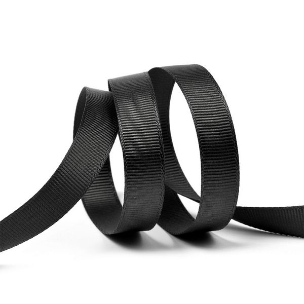 Лента репсовая (в рубчик) 10.0 мм цв. 030 черный уп.91.4м