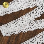 Кружево вязаное (тесьма) 19 мм / 10 метров, 5816 Тонкая нить цв.02 белый, Kruzhevo