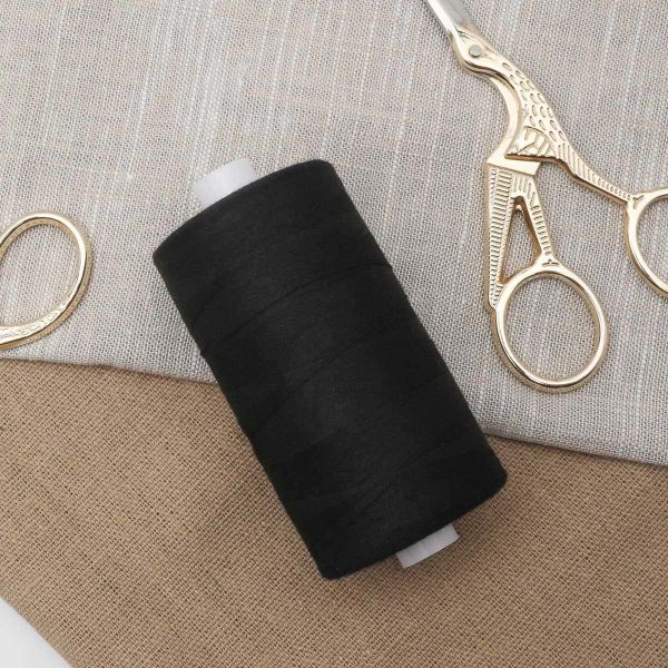 Нитки армированные С28/2 (45ЛЛ), 2000м, 100% п/э Astra&Craft (черный)