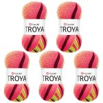 Пряжа YarnArt (ЯрнАрт) Troya / уп.5 мот. по 100 г, 250 м, 2118 секционный