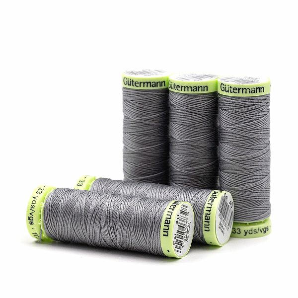 Нитки отделочные Gutermann Top Stitch, 30м, 040 пепельно-серый, 5 катушек