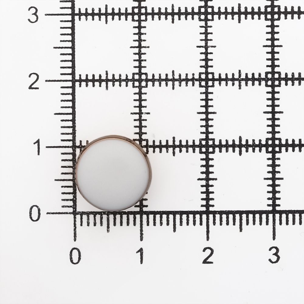 Пуговицы на ножке 18L (11мм), металл (White/G (белый/золото)), MEs-2013, 36 шт