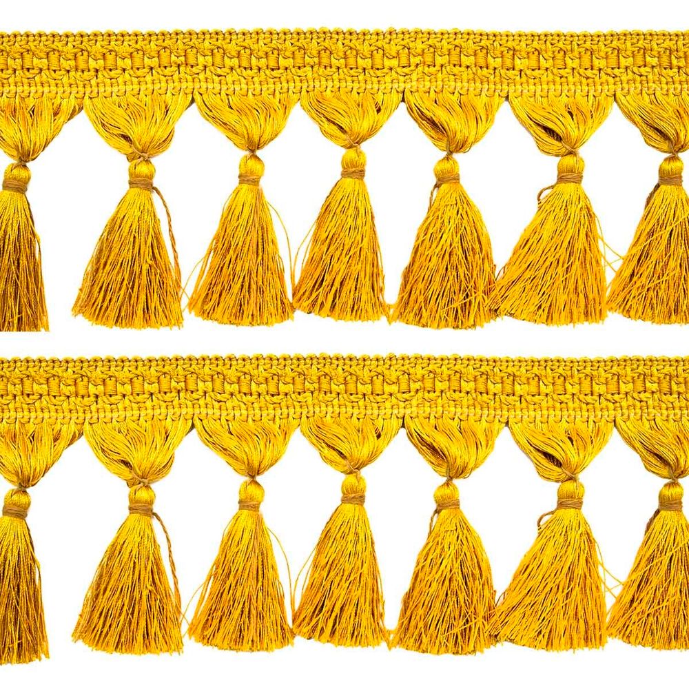 Бахрома отделочная широкая 115.0 мм / 25 метров, с кистями 188 золото