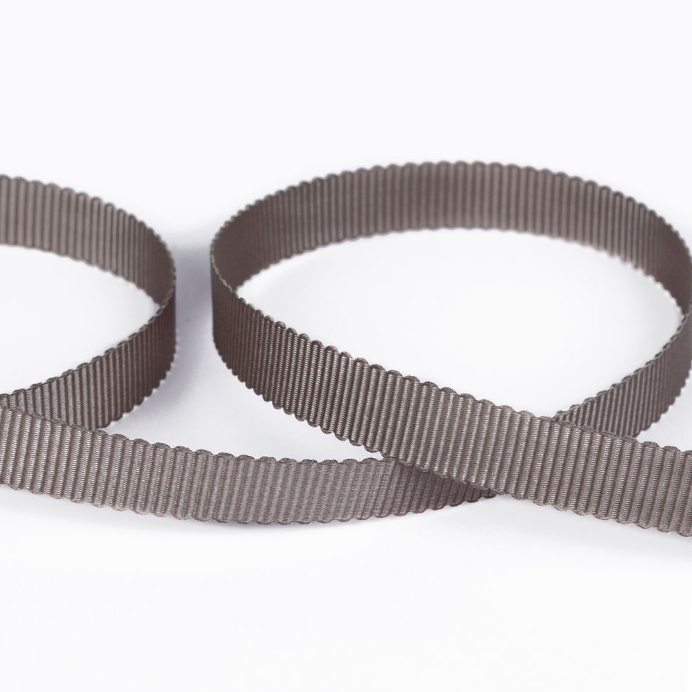 Лента репсовая (в рубчик) с зубчатым краем 10.0 мм / 25±1 метров, 017 т.серый, Gamma PTGR-10