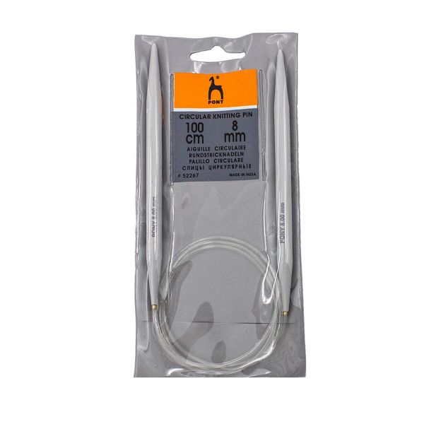 Спицы круговые Pony ⌀8,0 мм, 100 см, пластик