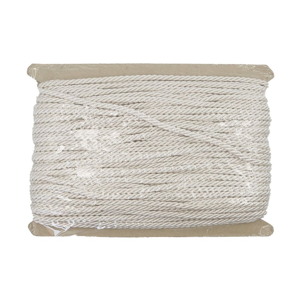 Шнур витой ⌀5.0 мм / 50 метров, вискоза, 90/23 белый