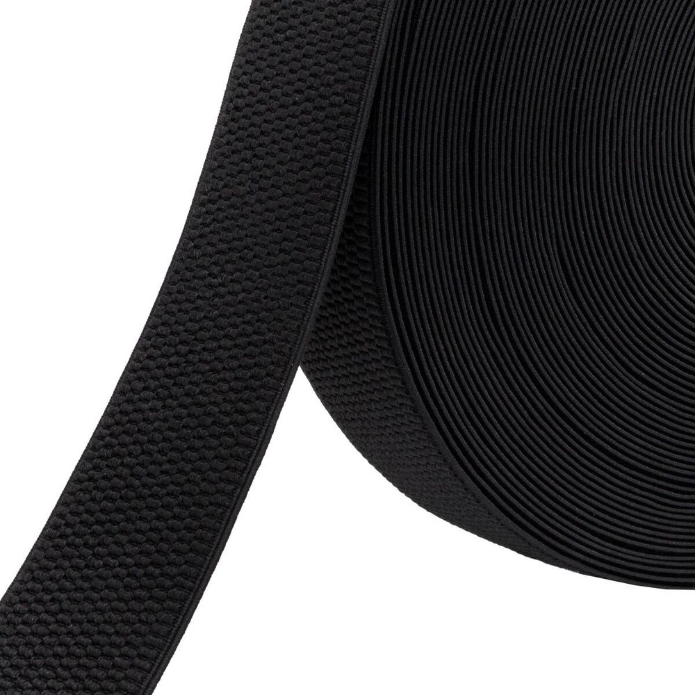 Резинка для подтяжек (помочная) 40.0 мм / 25 метров, 25.2 г/п.м., 580 черный, 6123-9344