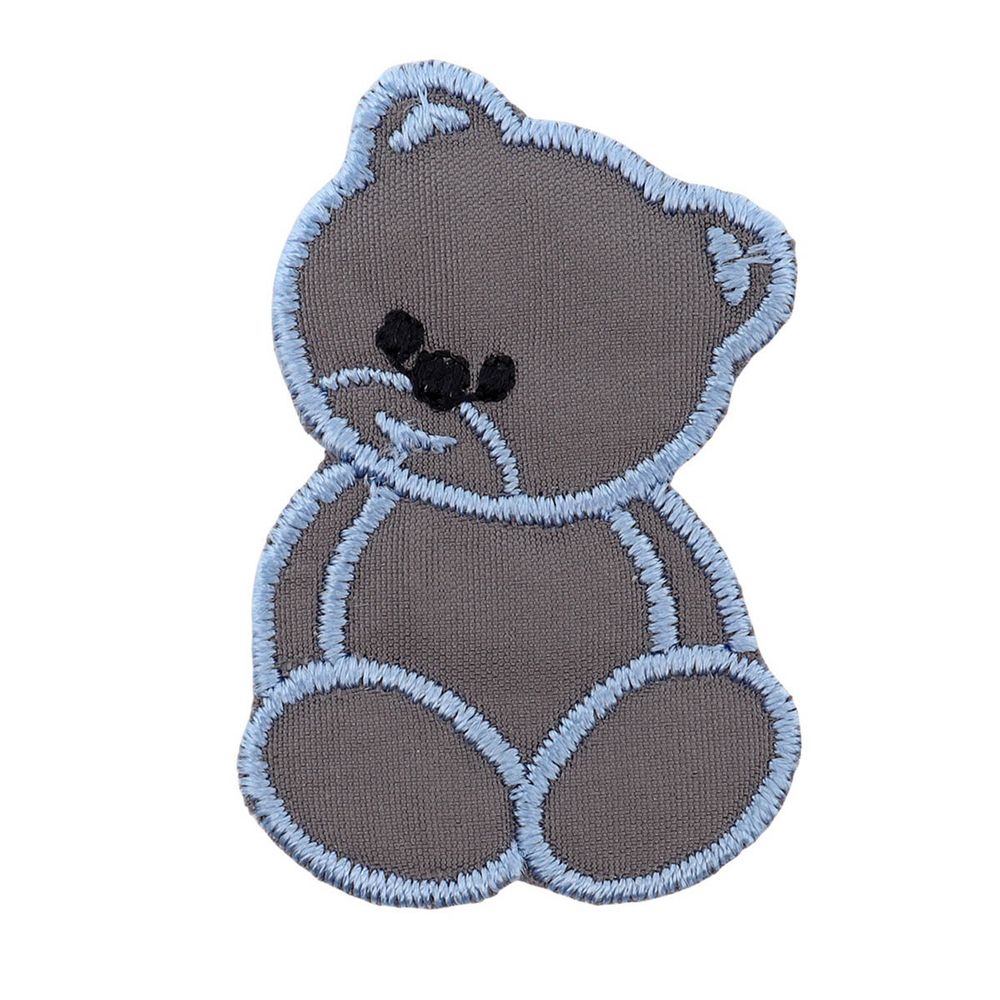 Термоаппликация Мишка, 33х45мм, 51956 б, уп.10 шт (серый)