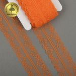 Кружево отделочное в стиле "трикотаж" 40 мм, 150-1 цв.229 св.оранжевый уп.27,4м