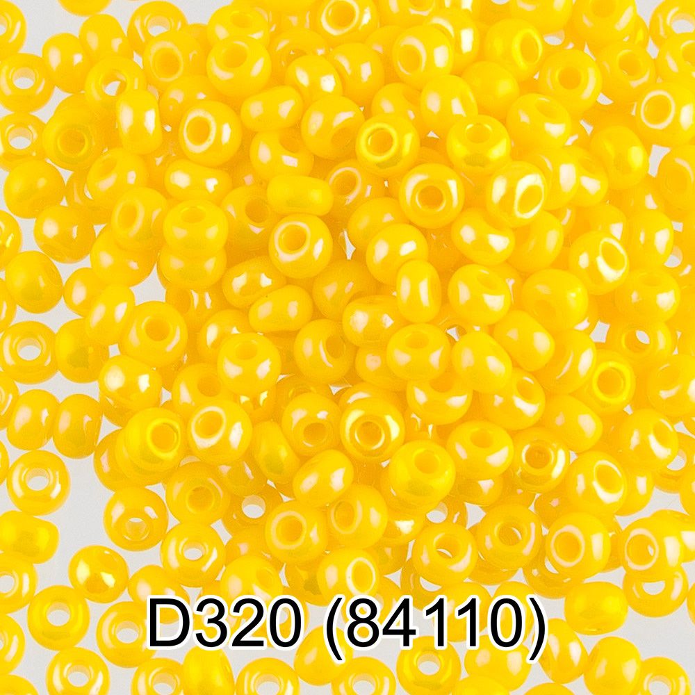 Бисер Gamma 10/0 (2.3 мм), 50 г, D320 желтый, 84110, круглый 4
