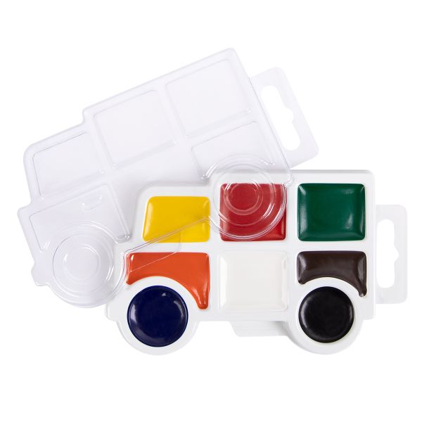 Краска акварель Лео Расти медовая без кисти LGW-0108 8 цв, Машинка