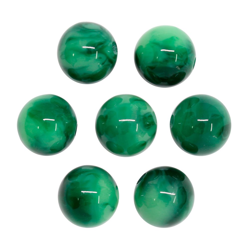 Бусины из смолы, имитация камня 11 мм, 10 шт в упак, малахит /TOS/