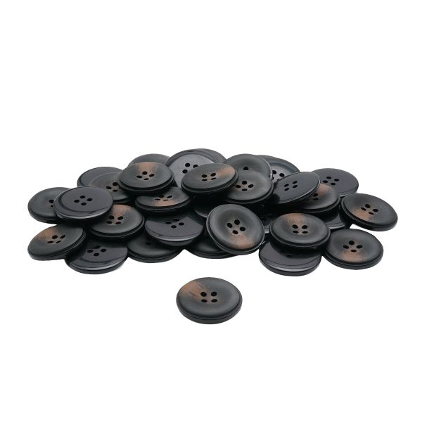 Пуговицы 4 прокола 44L=28 мм, пластик (имитация рога), col.B темно-коричневый, 36 шт, CN2812