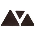 Набор заплаток пришивных из кожи, треугольник равностор. 4, 6 и 8см, с перфорацией, 3 шт (03 темно-коричневый), 9406