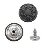 Пуговицы джинсовые ⌀17 мм, фиксированная ножка, сталь, 8 звезд, оксид, 100 шт, New Star