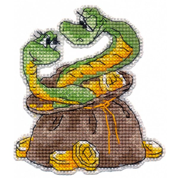 Набор для вышивания нитками Овен, Магнит. Золотце моё 8,4х9,3 см