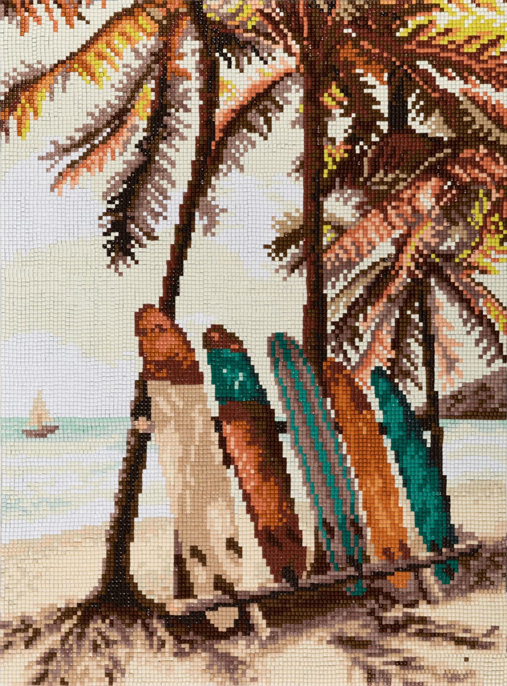 Алмазная (кристальная) мозаика Фрея, на подрамнике Летний серфинг, 30х40 см