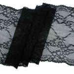 Кружево бельевое эластичное 200 мм / 10 м, черный, S090721