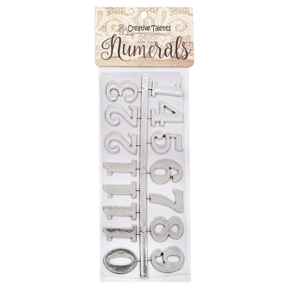 Цифры арабские для часов 2,5см (серебро), 5AS-085