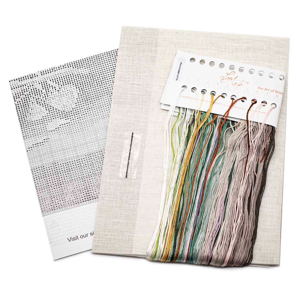 Набор для вышивания нитками Lanarte, Натюрморт с пионами и ипомеей 39х26см