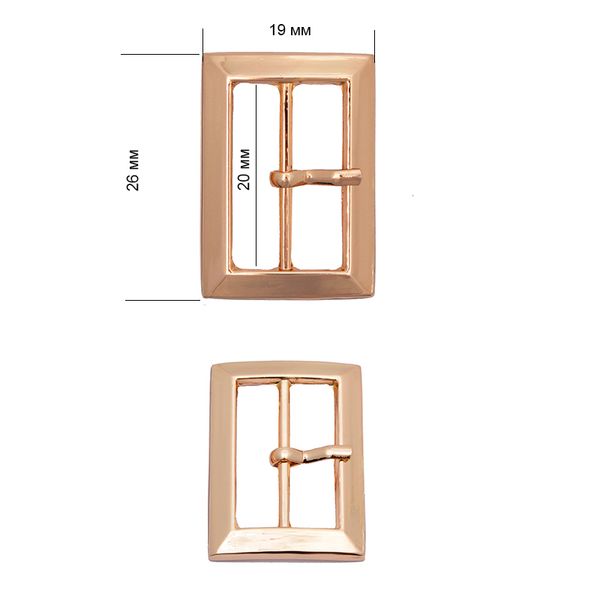 Пряжка ременная металл 19х26 мм, внутр. размер 20 мм, цв. золото уп.20 шт