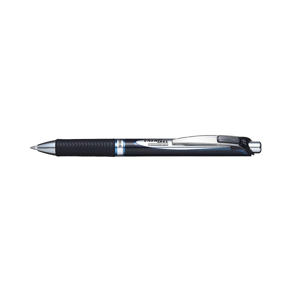 Ручка гелевая автоматическая c перманентными чернилами Energel Permanent 0.7 мм, 12 шт, BLP77-CX синий стержень, Pentel