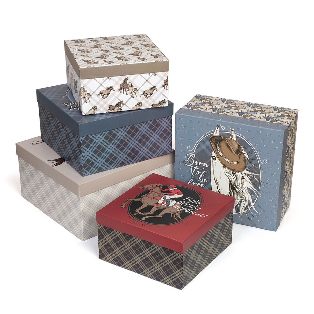 Набор подарочных коробок "5в1", 20х20х11 - 28х28х15 см, 02 скачки, Stilerra SBOX-S6-5