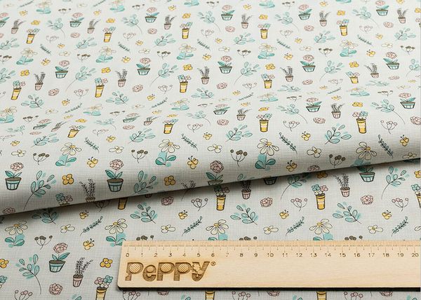 Ткань для пэчворка Peppy Мартовская песня, отрез 50х55 см, 146 г/м², МП-03 серый, Peppy