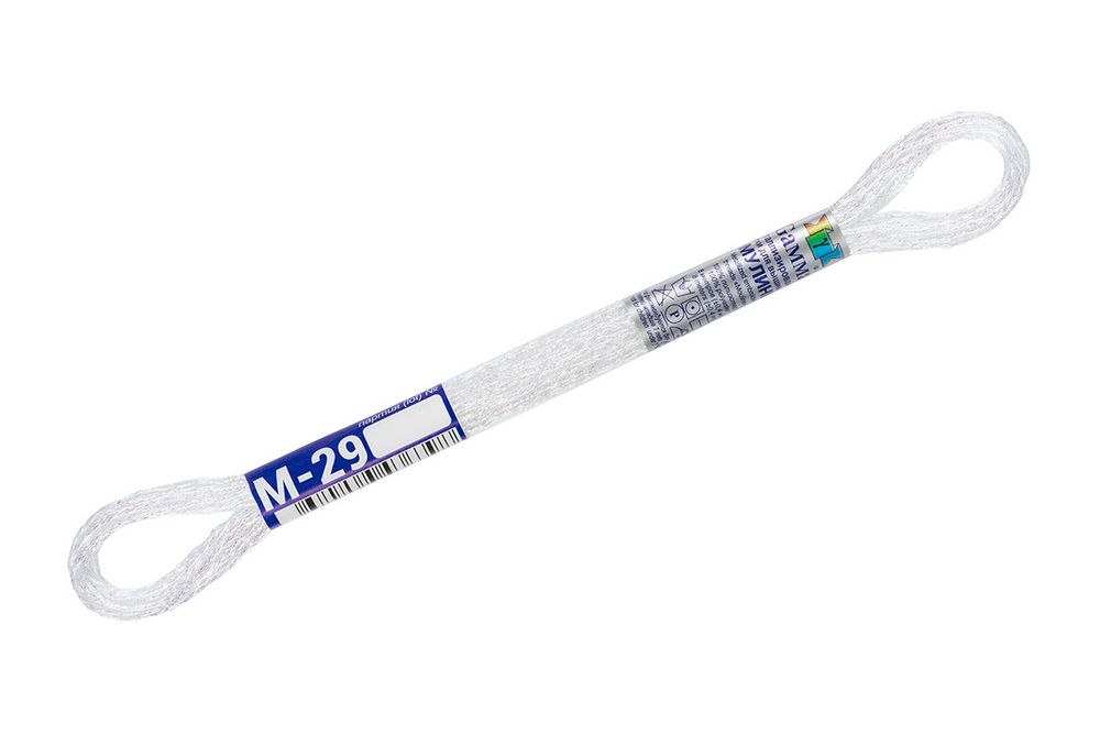 Мулине Gamma металлик, цв.М-29 белый, 12 мотков по 8 метров