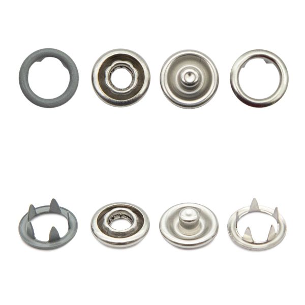 Кнопка рубашечная (джерси) открытая ⌀9.5 мм, ≈144 шт, МЕТАЛЛ, эмаль, 523 св.серый матовый, NEW STAR