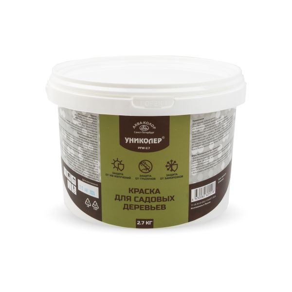 Краска для садовых деревьев PFW-2.7, белый, Униколер, PFW-2.7