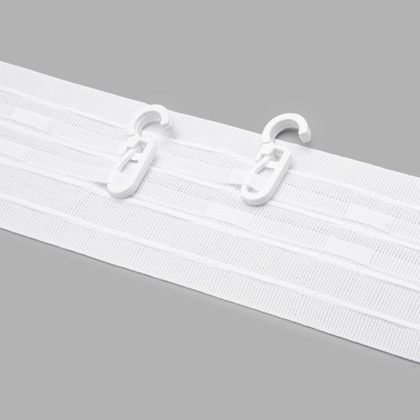 Лента (тесьма) шторная: сборка параллельная (1:2) 60 мм / 50 метров