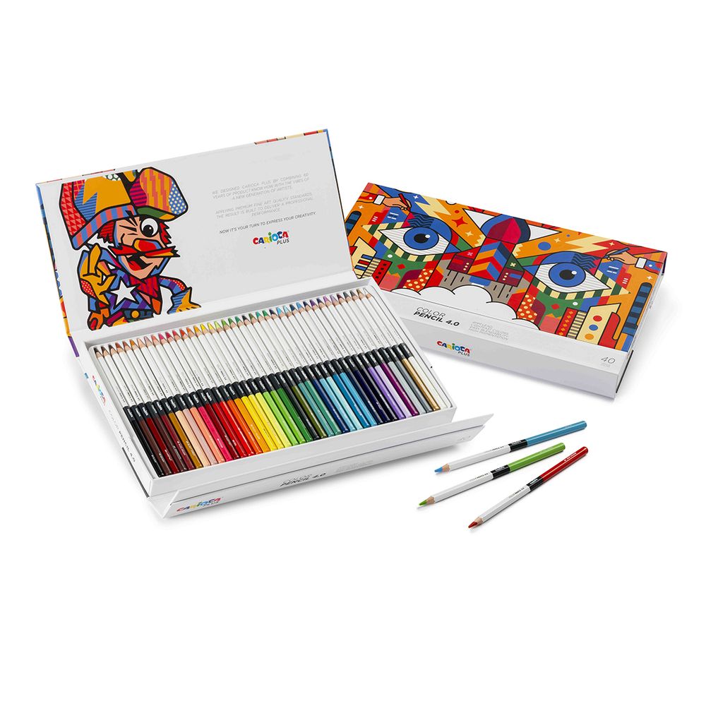 Карандаш цветной заточенный 40 цв, Carioca Plus 45204