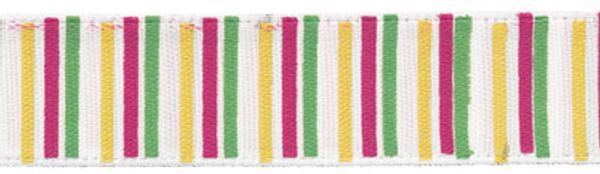 Лента атласная с рисунком 12.0 мм / 5 шт по 3 метра, L13/001 полосы/белый, Gamma ALP-123