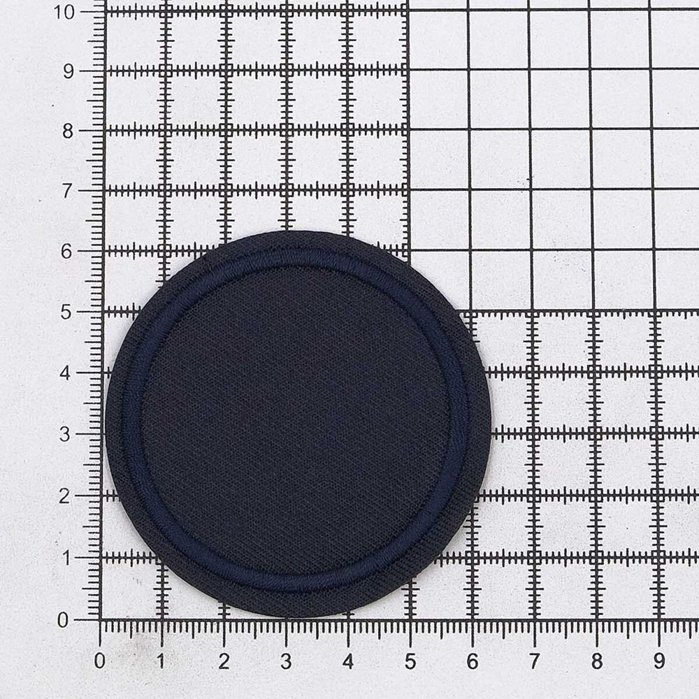 Термоаппликация круглая, джинс, d60 мм (синий (blue)), LA431, 4 шт