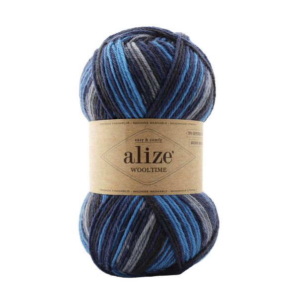 Пряжа Alize (Ализе) Wooltime / уп.5 мот. по 100 г, 200 м, 11011 секционный